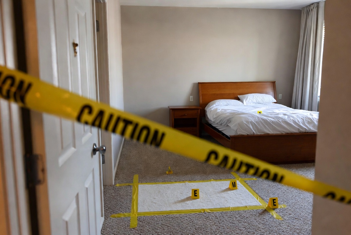 Residential room before professional crime scene cleanup
